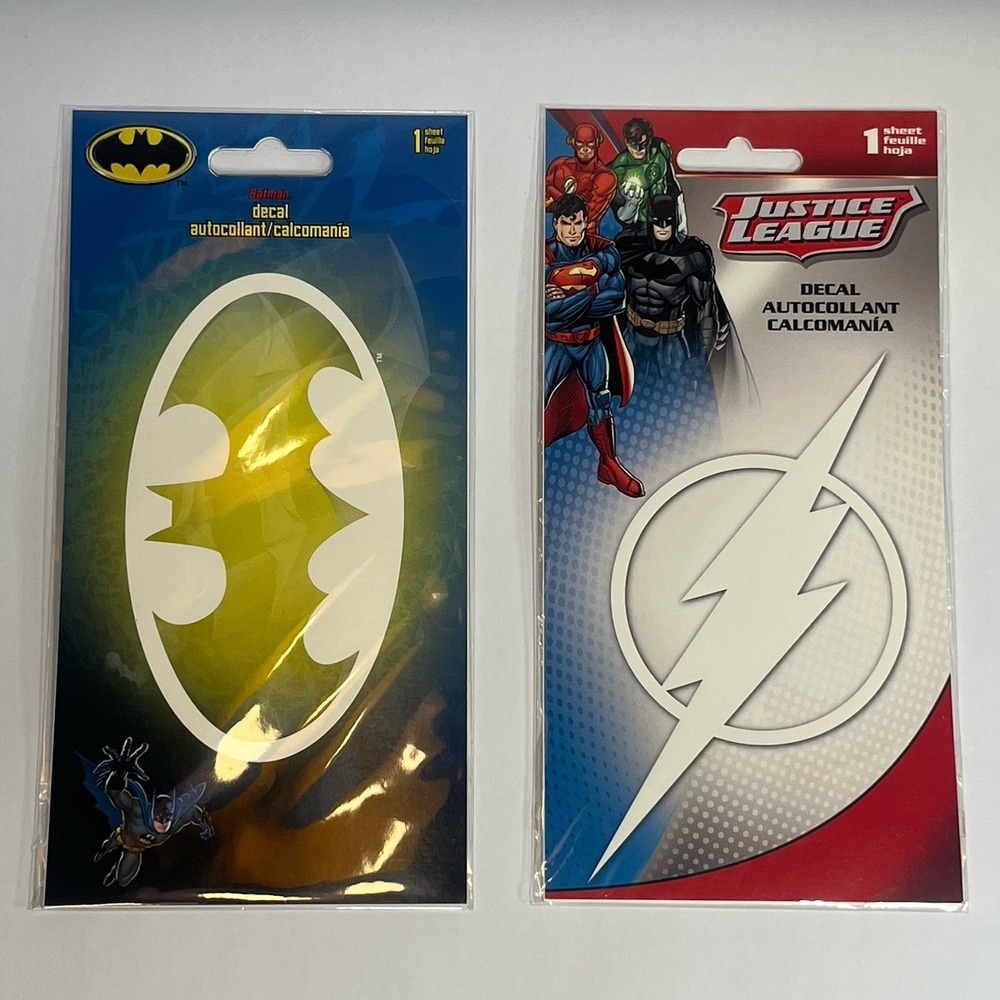 NEW DC Batman Bat Logo & The Flash Logo Decals/Stickers By Sandy Lion (2 Total)